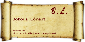 Bokodi Lóránt névjegykártya