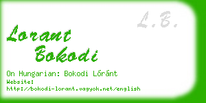 lorant bokodi business card