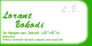 lorant bokodi business card